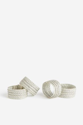 H&M 4er-Pack glitzernde Serviettenringe - Silber