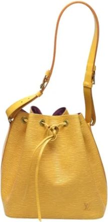 Louis Vuitton Tweedehands leren Louis Vuitton tassen - Dames - Vintage Tas - Geel - ONE Size - Leer - Vintage