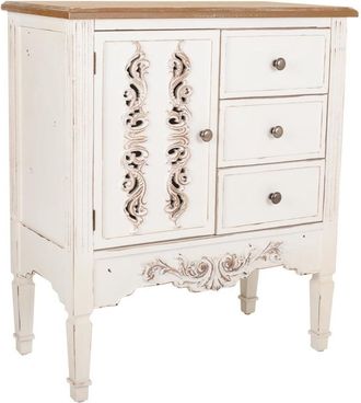 Wanderlust Deco Recibidor-aparador de madera blanco 70x36x80