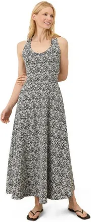 Pact Fit & Flare Open Back Maxi Dress Made With Organic Cotton in Bohemian Dreams Black at Nordstrom, Size X-Large