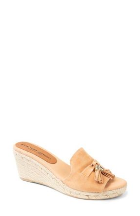 Patricia Green Capri Tassel Espadrille Wedge Sandal in Tan Suede at Nordstrom, Size 10