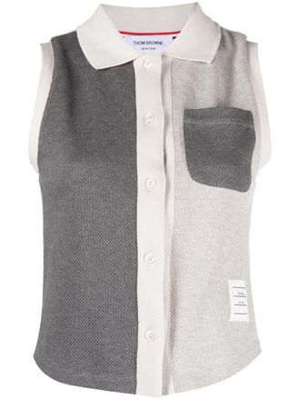Thom Browne Mouwloze polo - Grijs