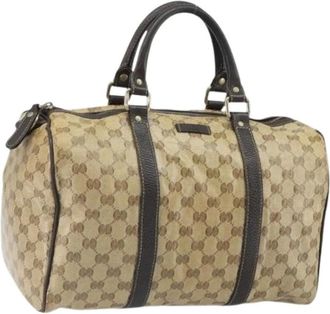 Gucci Pre-owned Handbags, female, Beige, Size: ONE SIZE Pre-owned Canvas Handbag
