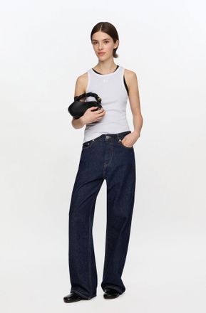 Ganni Navy Izey Jeans in Dark Rinse Denim - Size 24W/33L Organic Cotton