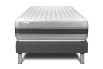 VITALIT Vitalit - Base Tapizada Gris + Colch&oacute;n Con Muelles Y Viscoel&aacute;stica 90 X 190