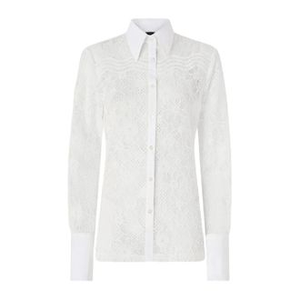 Pinko Shirts, female, White, Size: 2XS Coline Lace Shirt