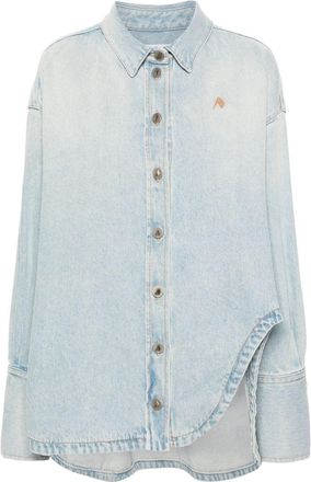 The Attico spread-collar denim coat - women - Cotton - 38 - Blue