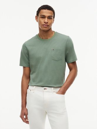 Tommy Hilfiger Mens Striped Pocket T-Shirt - Green - XXXL