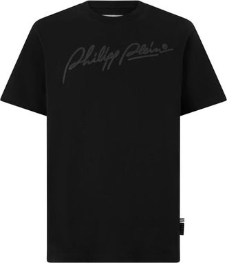 Philipp Plein T-shirt Ronde Hals SS Signature - Heren - T-shirts - Zwart - 3XL - Katoen - Tops