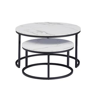 OEM Mesa De Centro, Dise&ntilde;o Redondo Moderno, Apilable Para Ahorrar Espacio, 60 Cm Y 40 Cm