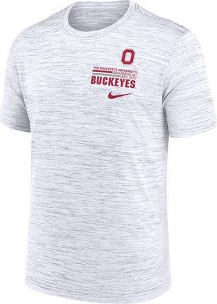Nike Ohio State Campus Chest Stack Velocity Nike Mens Dri-FIT College T-Shirt in White | NKPQ10AOH-72A