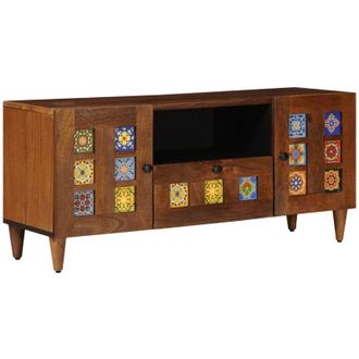 vidaXL vidaXL Mobile TV Noce 105 x 33 x 46 cm Legno di mango massello
