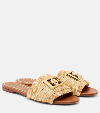 Dolce & Gabbana DG raffia-effect slides