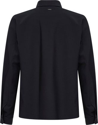 Herno Mens Shirt Bi-Stretch Wool Navy Blue Virgin