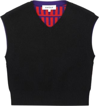 Enfold Ribgebreide top - Blauw