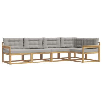 vidaXL Conjunto De Sof&aacute;s De Exterior 4 Pcs Blanco Y Gris Claro Vidaxl