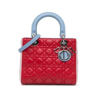 Dior Pre-owned Womens Lady Top Handle Bag - Red Leather - One Size