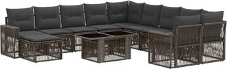 vidaXL Conjunto De Sof&aacute;s De Jard&iacute;n 12 Uds. Gris Y Gris Oscuro Vidaxl