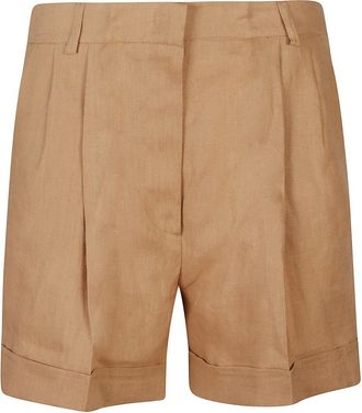 Actualee Linen Shorts - female - Actualee - Casual Shorts - Beige - M - Shorts