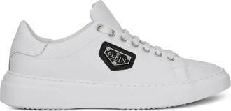 Philipp Plein Lo-Top Iconic Plein leren sneakers - Wit