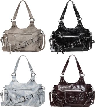 Generic Cymwer PU Leather Shoulder Bag Fashion Crossbody Bag Large Hobo Bag for Women (Beige)