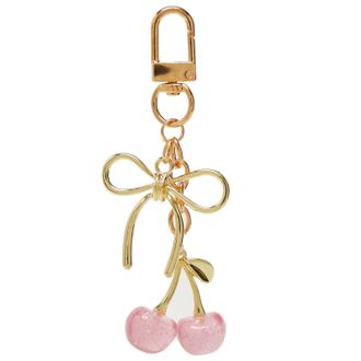 Generic Cute Purse Keychain,Pink Cherry Keychain Cute Bag Charm Women Leather Keyring Car Keys