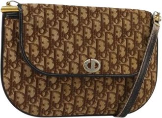 Dior Pre-owned Vintage Trotter Canvas Shoulder Bag - Dames - Vintage Schoudertas - Bruin - ONE Size - Leer - Vintage