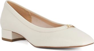 Dune London Ladies Approve Leather Ballet Flats Size UK 4 Flat Shoes Ecru