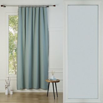 Febronie Cortina algod&oacute;n 140x260 verde celad&oacute;n / negro