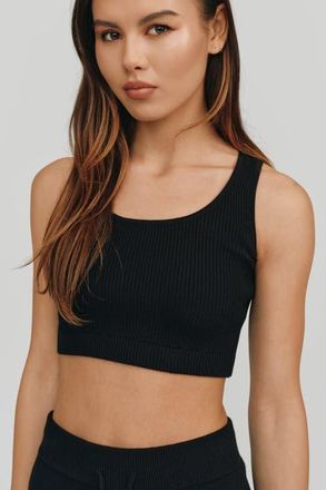 Kathryn McCarron Bardot Cropped Tank in Black at Nordstrom, Size X-Large