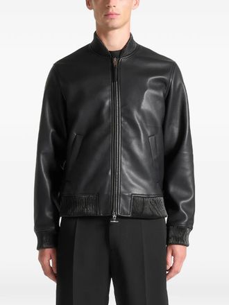 Mani&egrave;re De Voir ribbed-trim bomber jacket - Black