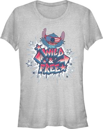 Lilo & Stitch Juniors Lilo & Stitch Troublemaker Wild and Free T Shirt in Athletic Heather at Nordstrom, Size Xx-Large