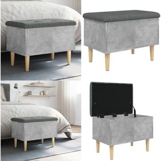 vidaXL Panca Portaoggetti Grigio Cemento 62x42x46 cm Legno Multistrato - Seduta con cuscino - Panca da corridoio