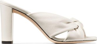 Jimmy Choo London Avenue 85mm knotted leather sandals - women - Nappa Leather/Leather - 37,5 - White