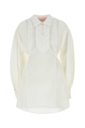 Valentino Garavani White Cotto Blend Shirt Dress