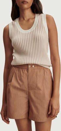 Varley Aldcroft Rib Knit Cotton Tank in Snow White at Nordstrom, Size X-Small