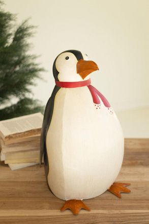 Kalalou Painted Metal Penguin