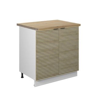 Vicco Armario Bajo Para Fregadero Fame-line, Panel De Roble, 80 Cm, Et Roble