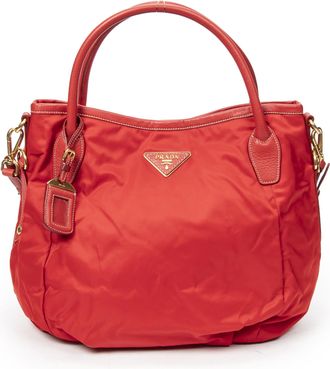 Prada Pre-owned Womens Hobo Bag Shoulder Bag - Red - One Size