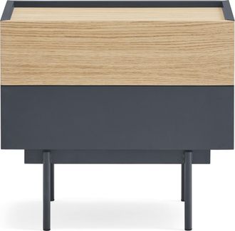 Teulat Design Beistell- und Nachttisch otto Anthrazit/Eiche - 50 x 56 cm