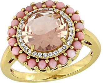 Rina Limor Silver 4.73 Ct. Tw. Lab-Grown Morganite Halo Ring