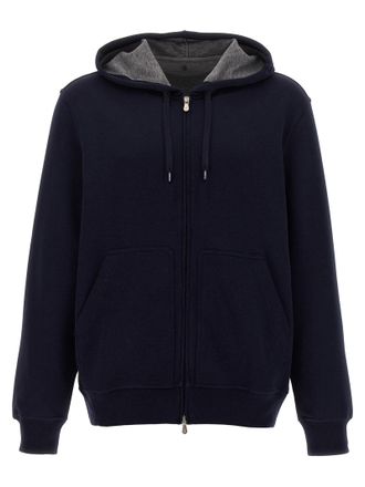 Brunello Cucinelli Blue Cotton Mens Sweatshirt