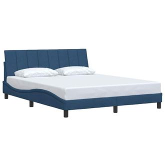 vidaXL Estructura De Cama Sin Colch&oacute;n Hanko Tela Azul 160x200 Cm Vidaxl