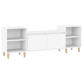 Berkfield Home TV Cabinet White 160x35x55 cm Engineered Wood | Size: 160 x 35 x 55 cm