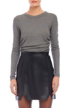 Fifteen Twenty Side Shirred Rib Top in Charcoal at Nordstrom, Size X-Small