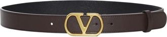 Valentino Garavani Belts, female, Brown, Size: 90 CM Stylish Leather Belt with Metal Buckle