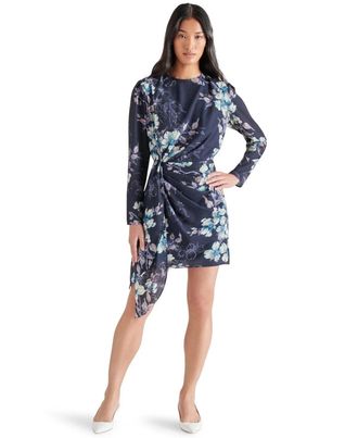 Steve Madden Jasmin Draped Mini Dress Womens Marine Twist Front PALL444