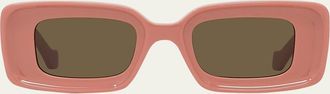 Loewe Anagram Beveled Acetate Rectangle Sunglasses