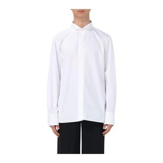 Saint Laurent Heren, Overhemden, Wit, Maat: 3XS Katoen