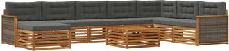 vidaXL Conjunto De Sof&aacute;s De Exterior 9 Uds. Natural Y Antracita Vidaxl